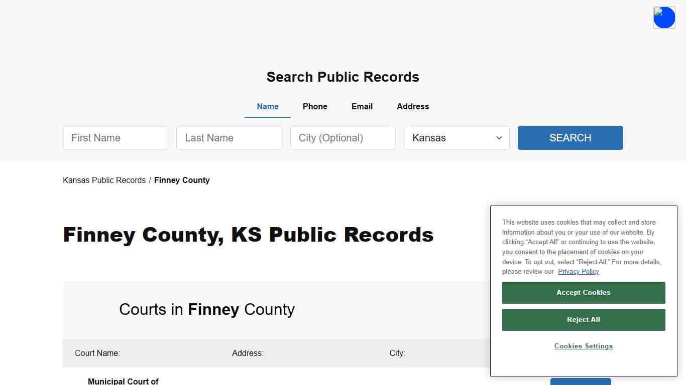 Finney County, KS Public Court, Arrest and Inmate Records - ThePublicIndex